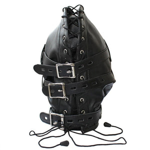 BDSM Leather Hood With Dildo Gag - Sissy Panty Shop