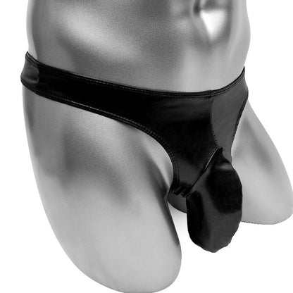 Shiny Faux Leather Thong - Sissy Panty Shop