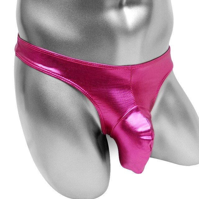 Shiny Faux Leather Thong - Sissy Panty Shop