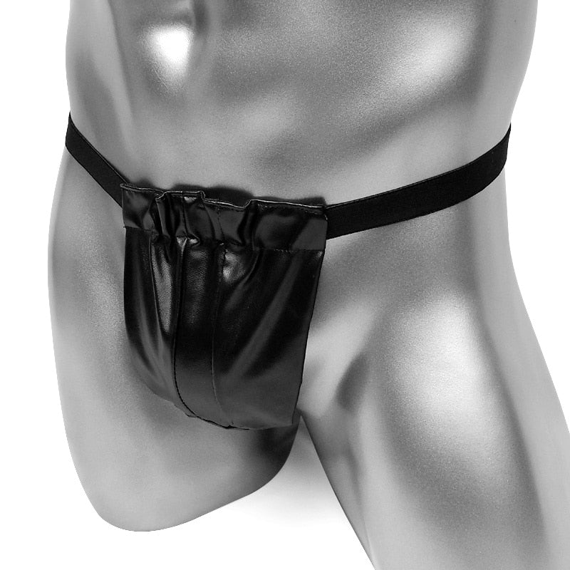 Faux Leather G-String - Sissy Panty Shop