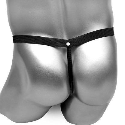 Faux Leather Pouch Thong - Sissy Panty Shop