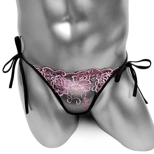 Embroidered Lux Sissy Thong - Sissy Panty Shop