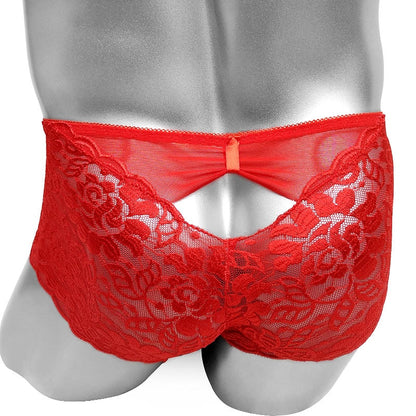 Floral Lace Penis Pouch Panties - Sissy Panty Shop