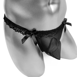 Sheer Penis Pouch Bow G-String - Sissy Panty Shop