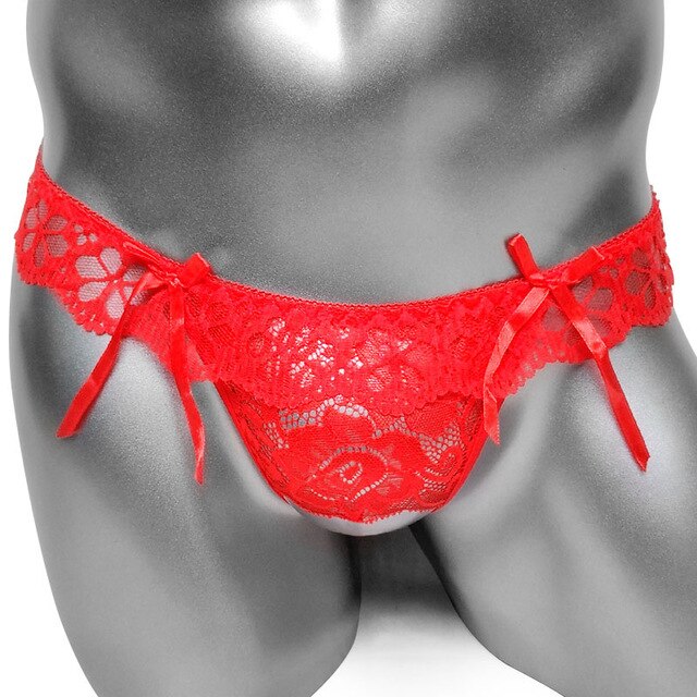 Crotchless Lace Thong - Sissy Panty Shop