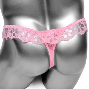 Crotchless Lace Thong - Sissy Panty Shop
