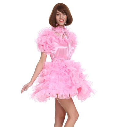 Lockable Pink Ruffles Dress - Sissy Panty Shop