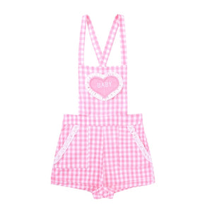 Cute ABDL Gingham Print Overalls - Sissy Panty Shop