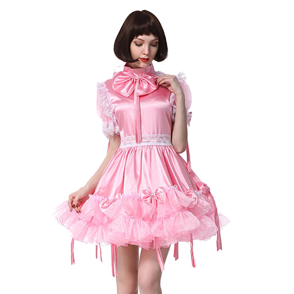 Sissy Tatiana Pink Satin Dress - Sissy Panty Shop