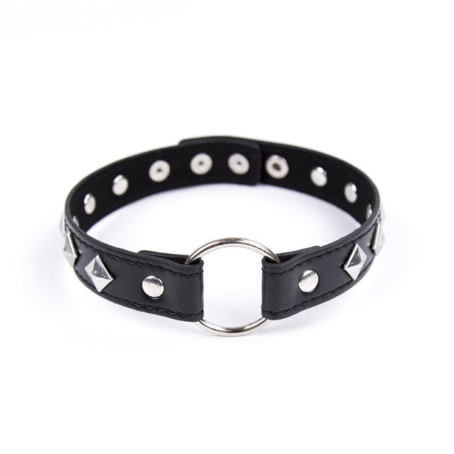 BDSM Adjustable Leather Collar - Sissy Panty Shop