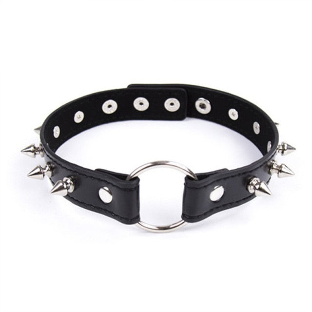 BDSM Adjustable Leather Collar - Sissy Panty Shop