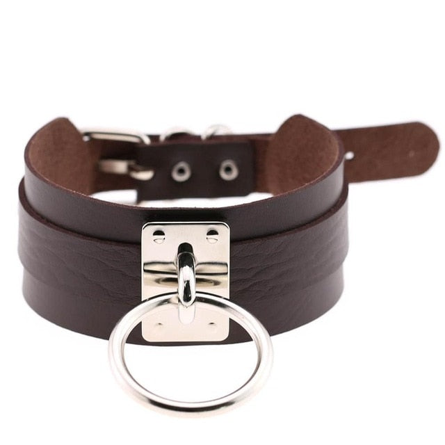 BDSM Handmade Leather Collar - Sissy Panty Shop
