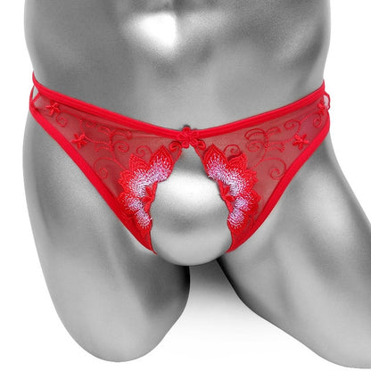 Crotchless Lace Sissy Thong - Sissy Panty Shop