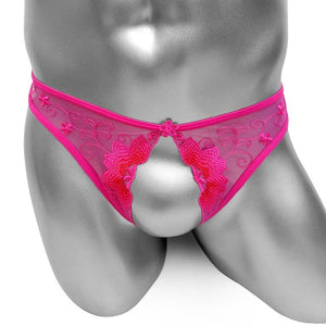 Crotchless Lace Sissy Thong - Sissy Panty Shop
