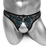 Embroidered Crotchless Lux Thong - Sissy Panty Shop