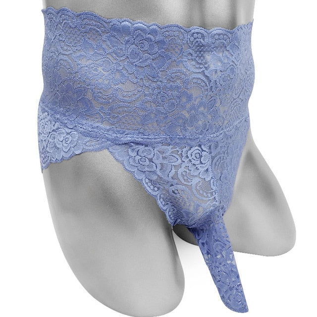 Floral Lace Briefs With Penis Sheath - Sissy Panty Shop