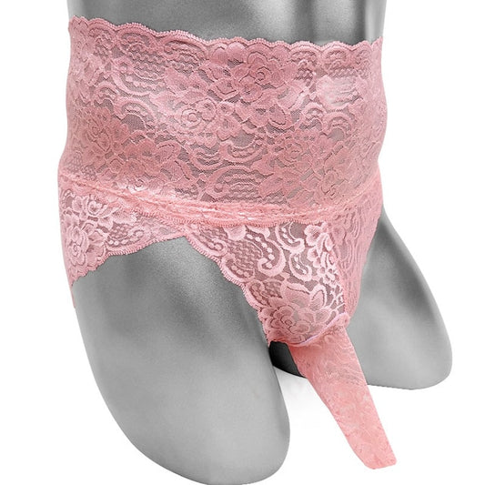 Floral Lace Briefs With Penis Sheath - Sissy Panty Shop