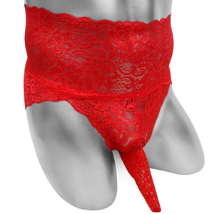 Floral Lace Briefs With Penis Sheath - Sissy Panty Shop