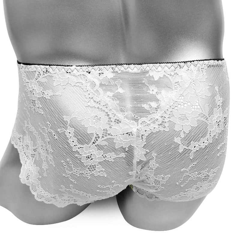 Ruffled Lace & Satin Sissy Panties - Sissy Panty Shop