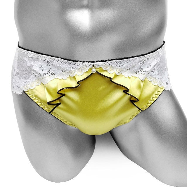 Ruffled Lace & Satin Sissy Panties - Sissy Panty Shop