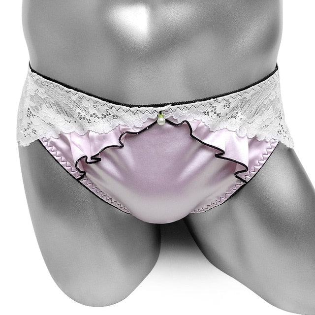 Ruffled Lace & Satin Sissy Panties - Sissy Panty Shop
