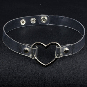BDSM Heart Leather Collar - Sissy Panty Shop