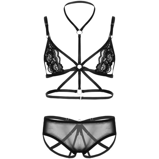 Sexy Sheer Lace Lingerie Set - Sissy Panty Shop
