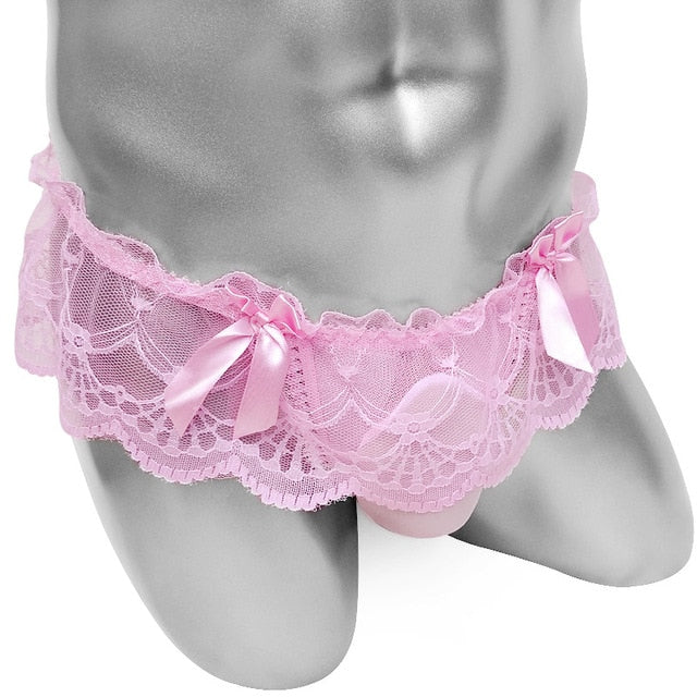Skirted Lace Sissy Panties With Penis Pouch - Sissy Panty Shop