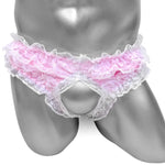 Ruffles Satin Sissy Briefs With Penis Hole - Sissy Panty Shop