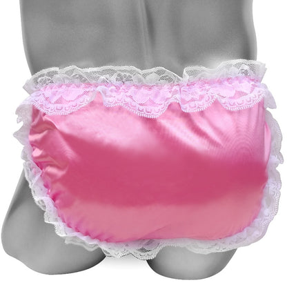 Ruffles Satin Sissy Briefs With Penis Hole - Sissy Panty Shop