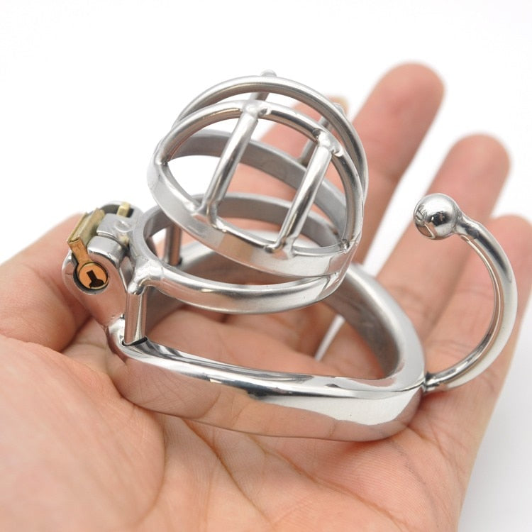 Petite Chastity Cage with Curved Base Ring - Sissy Panty Shop