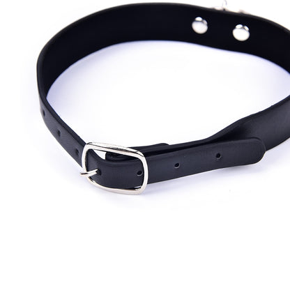 BDSM Leather Bondage Collar - Sissy Panty Shop