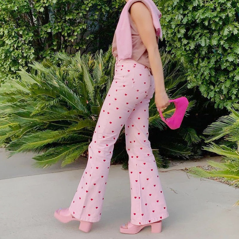 Cute Heart Print Pink Pants – Sissy Panty Shop