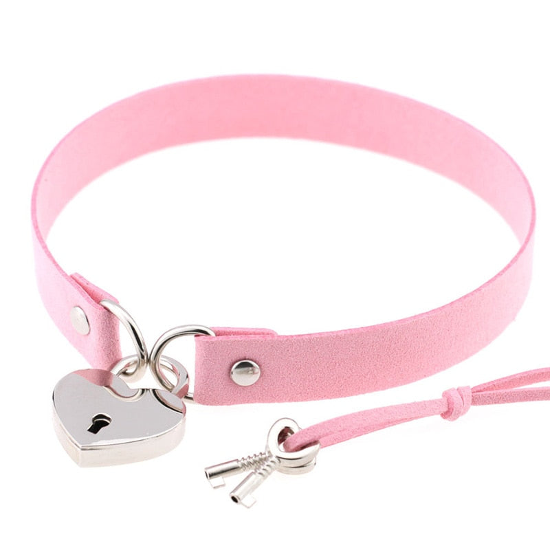 "Key To My Heart" BDSM Collar & Lock Set - Sissy Panty Shop
