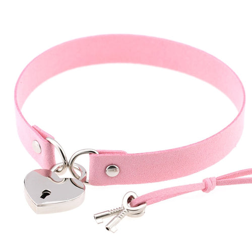 "Key To My Heart" BDSM Collar & Lock Set - Sissy Panty Shop