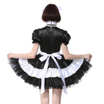Lockable Black Satin Maid Dress - Sissy Panty Shop