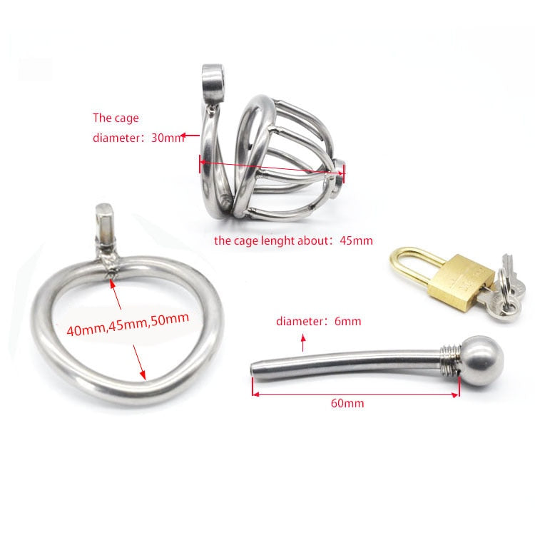 Stainless Steel Penis Cage With Tube - Sissy Panty Shop