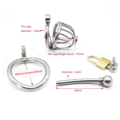 Stainless Steel Penis Cage With Tube - Sissy Panty Shop