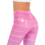 Pink Blue Ombre Sexy Woof Slave Dog Sissy Leggings - Sissy Panty Shop