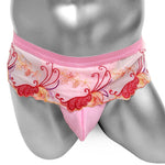 Floral Embroidery Pouch Panties - Sissy Panty Shop