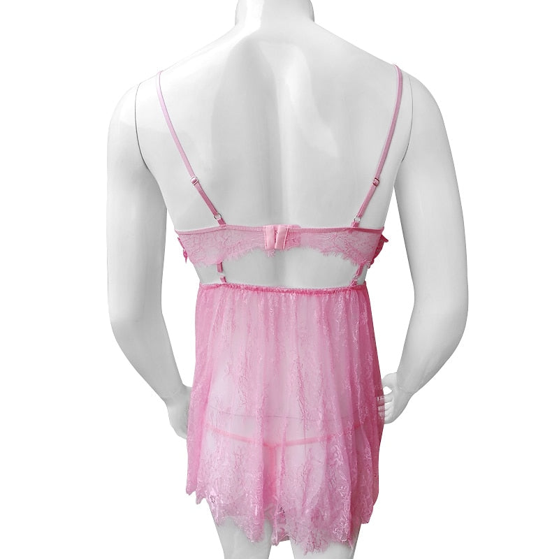 "Sissy Jessica" Sheer Lace Babydoll - Sissy Panty Shop