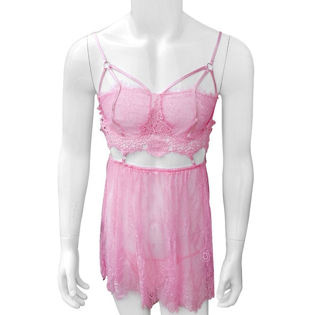 "Sissy Jessica" Sheer Lace Babydoll - Sissy Panty Shop