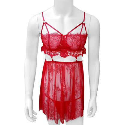 "Sissy Jessica" Sheer Lace Babydoll - Sissy Panty Shop