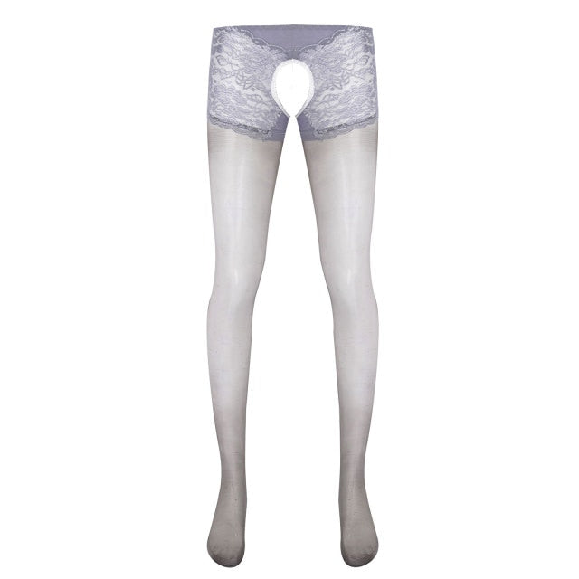 Crotchless Lace Pantyhose - Sissy Panty Shop