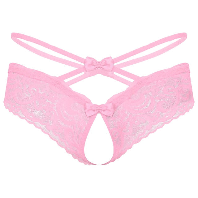 "Sissy Mary" Pink Bowknot Thong - Sissy Panty Shop