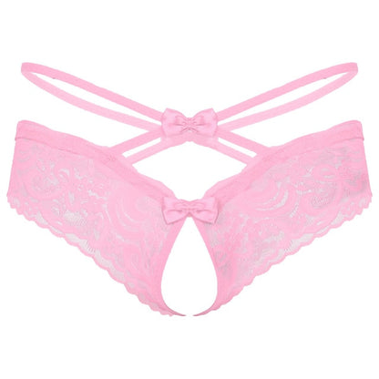 "Sissy Mary" Pink Bowknot Thong - Sissy Panty Shop