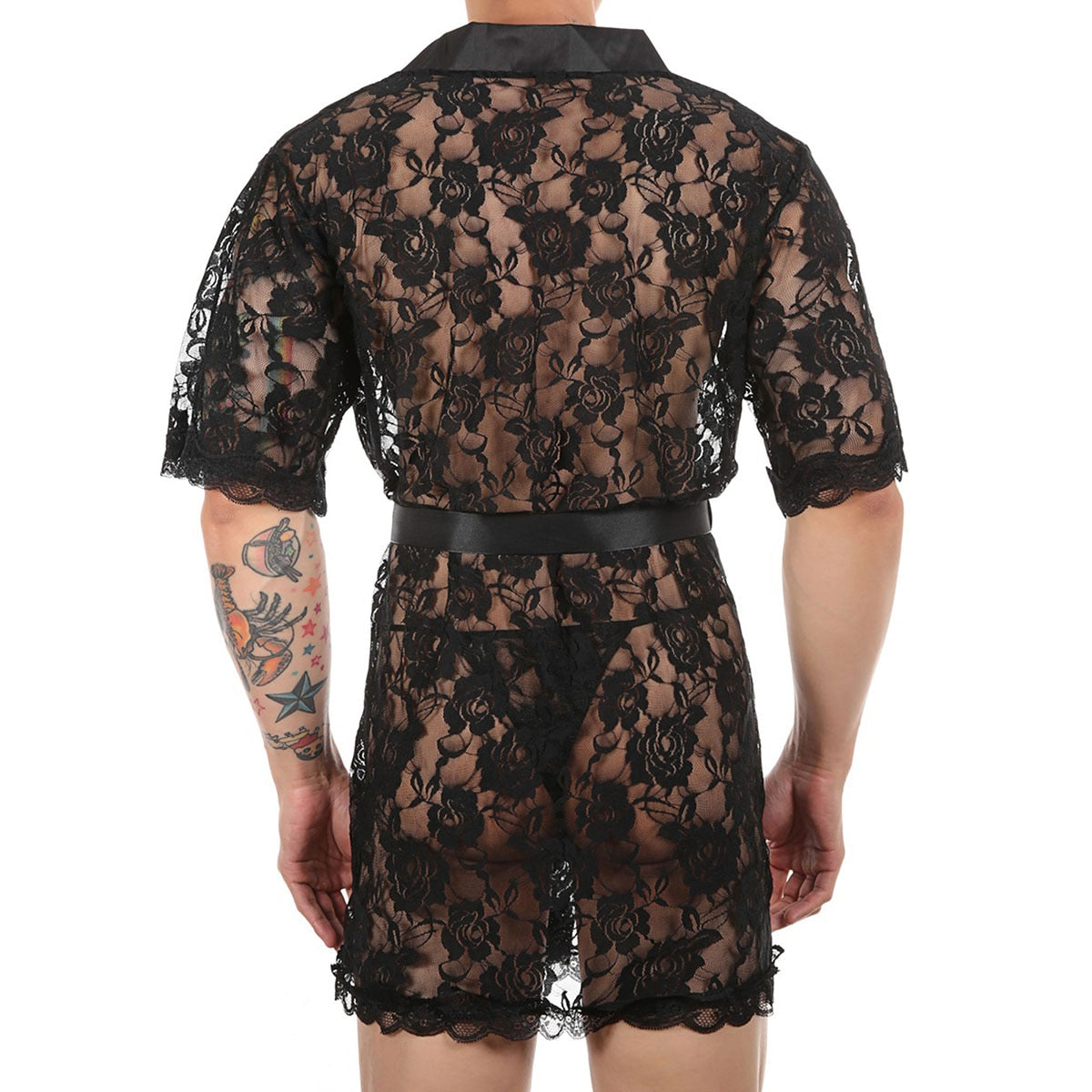 See-Through Lace Night Robe - Sissy Panty Shop