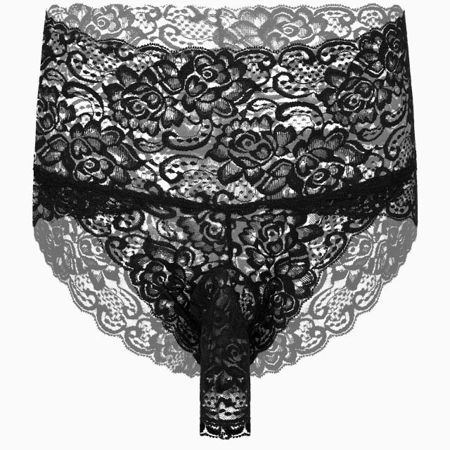 "Naughty Sissy" See-Through Lace Briefs - Sissy Panty Shop