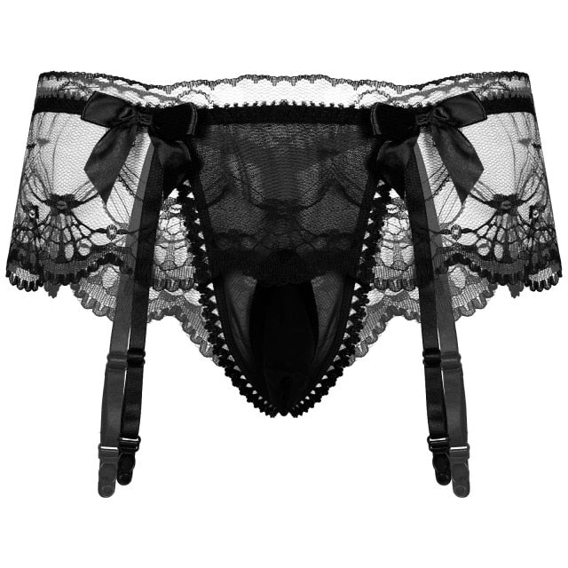 Pouch Bowknot Garter Belt - Sissy Panty Shop