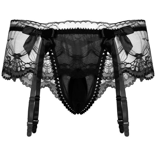 Pouch Bowknot Garter Belt - Sissy Panty Shop